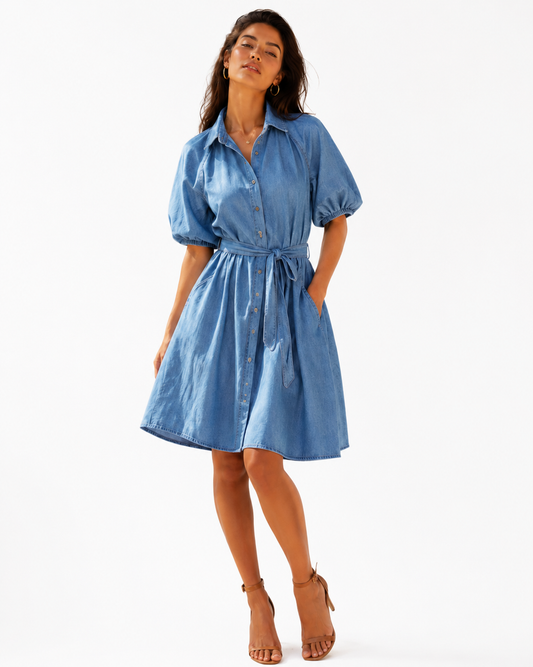 BUBBLE SLEEVES DM -MEDIUM WASH
