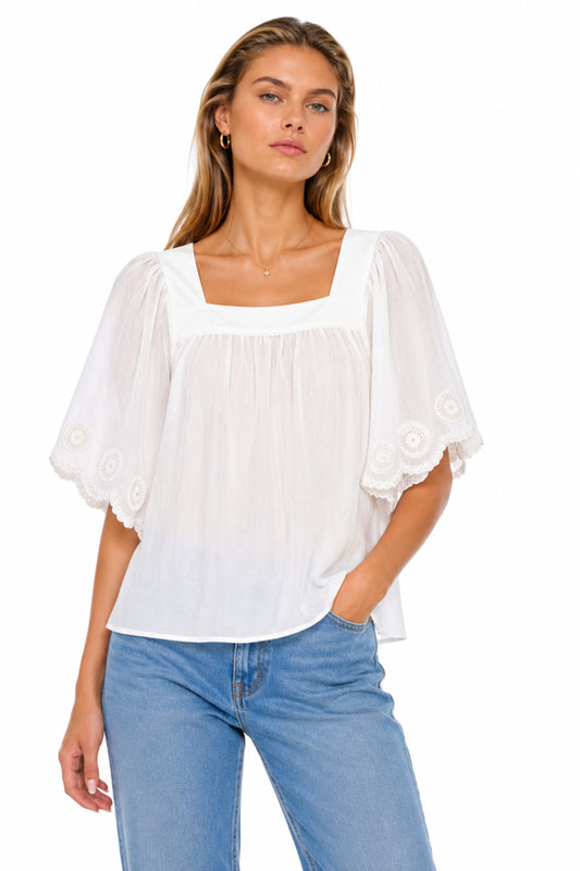 SQUARE NECK SL - WHITE